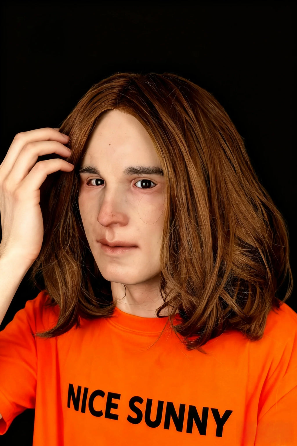 Realistic Female Silicone Mask – Short Hair Woman Full Head Mask for Cosplay, Halloween & Theater