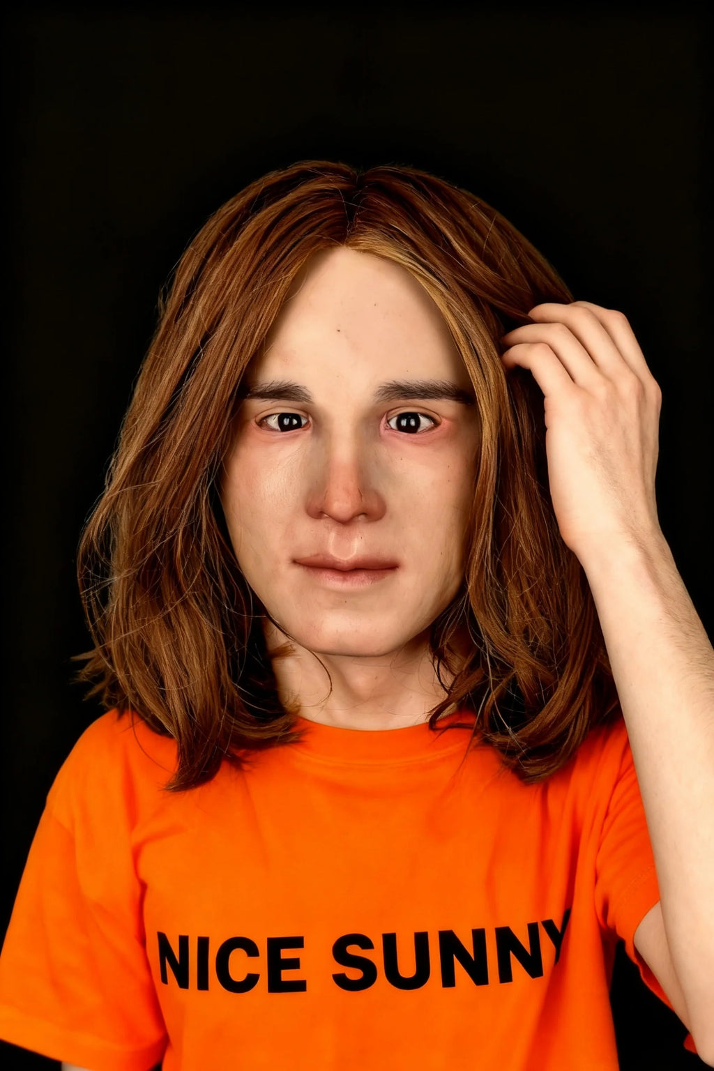 Realistic Female Silicone Mask – Short Hair Woman Full Head Mask for Cosplay, Halloween & Theater