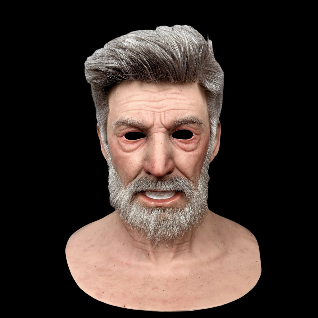 ENT Realistic Old Man Silicone Mask – Full Head Elderly Male Face Mask for Halloween, Cosplay & Theater
