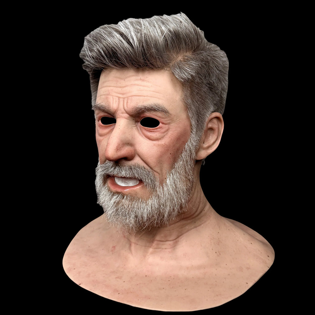 ENT Realistic Old Man Silicone Mask – Full Head Elderly Male Face Mask for Halloween, Cosplay & Theater