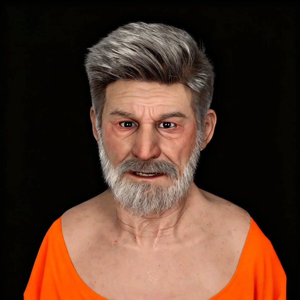 ENT Realistic Old Man Silicone Mask – Full Head Elderly Male Face Mask for Halloween, Cosplay & Theater