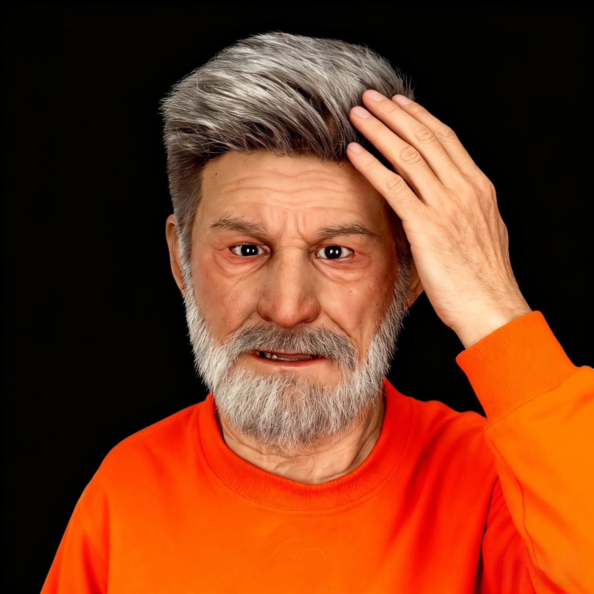 ENT Realistic Old Man Silicone Mask – Full Head Elderly Male Face Mask for Halloween, Cosplay & Theater