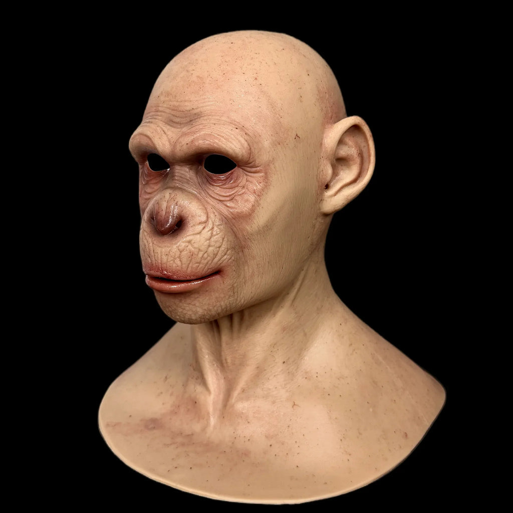 Monkey Mask Full-Head Animal Mask Halloween Party Carnival Prop Silicone Mask Adult Size
