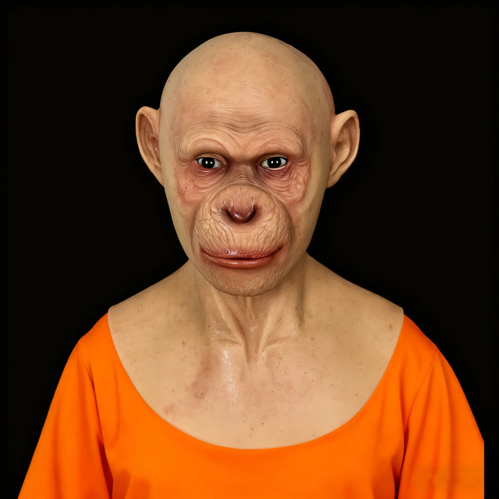 Monkey Mask Full-Head Animal Mask Halloween Party Carnival Prop Silicone Mask Adult Size