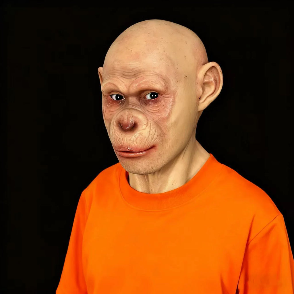 Monkey Mask Full-Head Animal Mask Halloween Party Carnival Prop Silicone Mask Adult Size